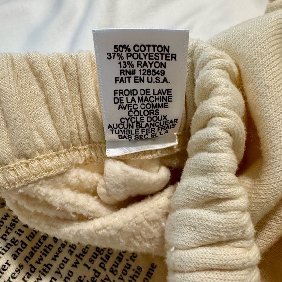 Aviator Nation LA Jolla CA Cream Sweatpants with Rainbow Logo - Picture 8 of 9